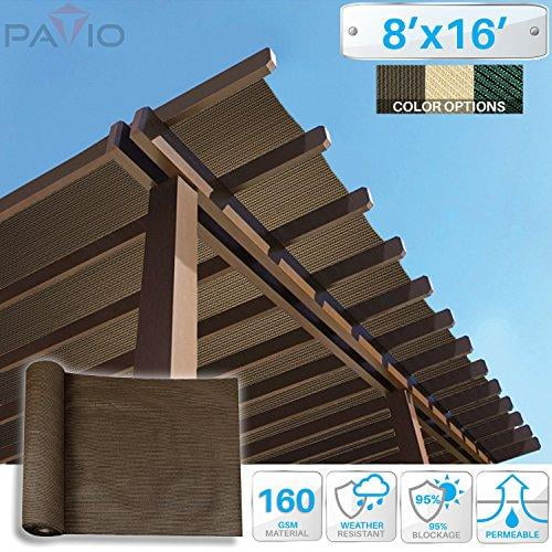 Patio Paradise 8 X16 Sunblock Shade Cloth Roll Brown Sun Shade Fabric 95 Uv Resistant Mesh Netting Cover For Outdoor Backyard Garden Plant Greenhouse Barn Walmart Com Walmart Com