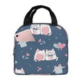 thumbnail image 1 of ZNDUO Reusable Lunch Bag, Insulated Lunch Bag for Women Men - Kawaii Pastel Cats Tote Lunch Bag, Picnic School Work Office, 1 of 9