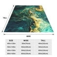 thumbnail image 3 of Honeii Turquoise Golden Swirl Print Fleece Blanket - Throw Blanket for Bed, Sofa, Couch, Camping, and Travel , Microplush Ultra Soft Warm Blanket-50"x40", 3 of 7