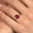 thumbnail image 4 of Gem Stone King 14K Yellow Gold Ruby Red Mystic Quartz Engagement Ring for Women | 4.00 Cttw | Oval 12X10MM | Gemstone Birthstone | Size 5, 4 of 6
