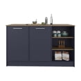 thumbnail image 6 of LiviNest Kitchen Island Storage Cart: 9-Zone Storage System with 2 Doors & 7 Shelves - Modern Blue & Oak Design for Apartment & Family Kitchen Organization - 33lb Top Shelf & Easy Assembly, 6 of 6