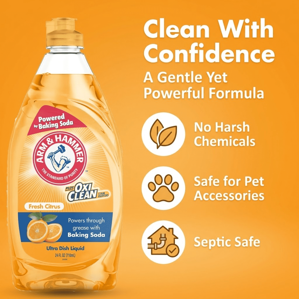 Arm & Hammer + Oxi Clean Ultra Dish Liquid Soap, Fresh Citrus, 64 oz