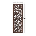 thumbnail image 4 of DecMode Brown Wooden Handmade Intricately Carved Acanthus Floral Wall Decor, 4 of 11