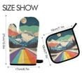 thumbnail image 2 of Yayeee Oven Mitts and Pot Holder Set of 2 Heat Resistant Kitchen Gloves Baking Hot Pad, Colorful Road at Night, 2 of 5