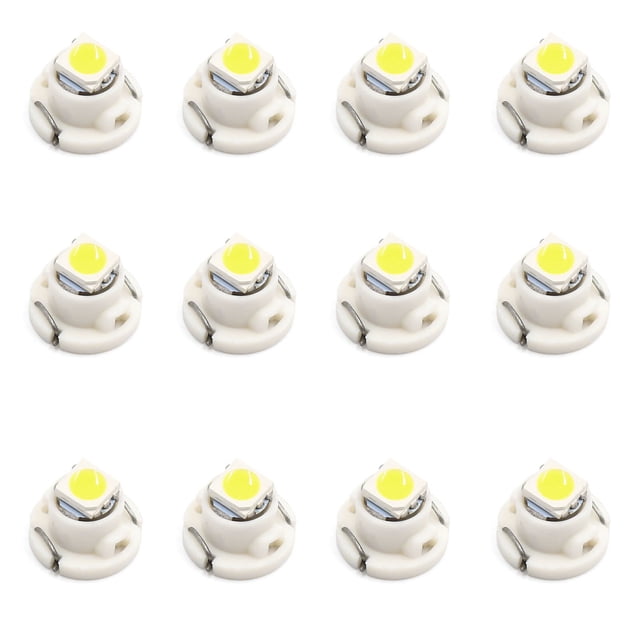 12pcs Bombillas T4,7 LED Blanco 5050-SMD Luces para Panel Tablero del Auto Coche 12V