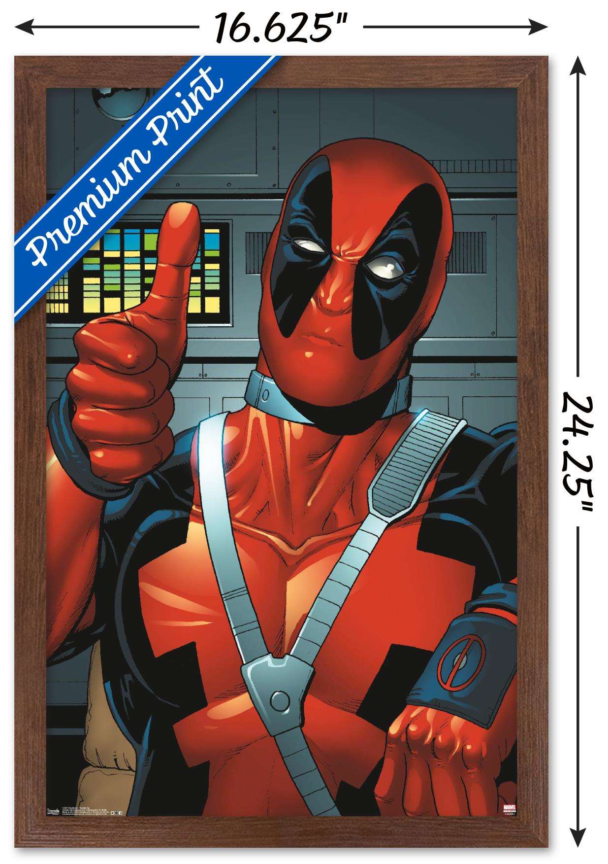 Marvel Comics - Deadpool - Thumbs Up Wall Poster, 14.725" x 22.375", Framed