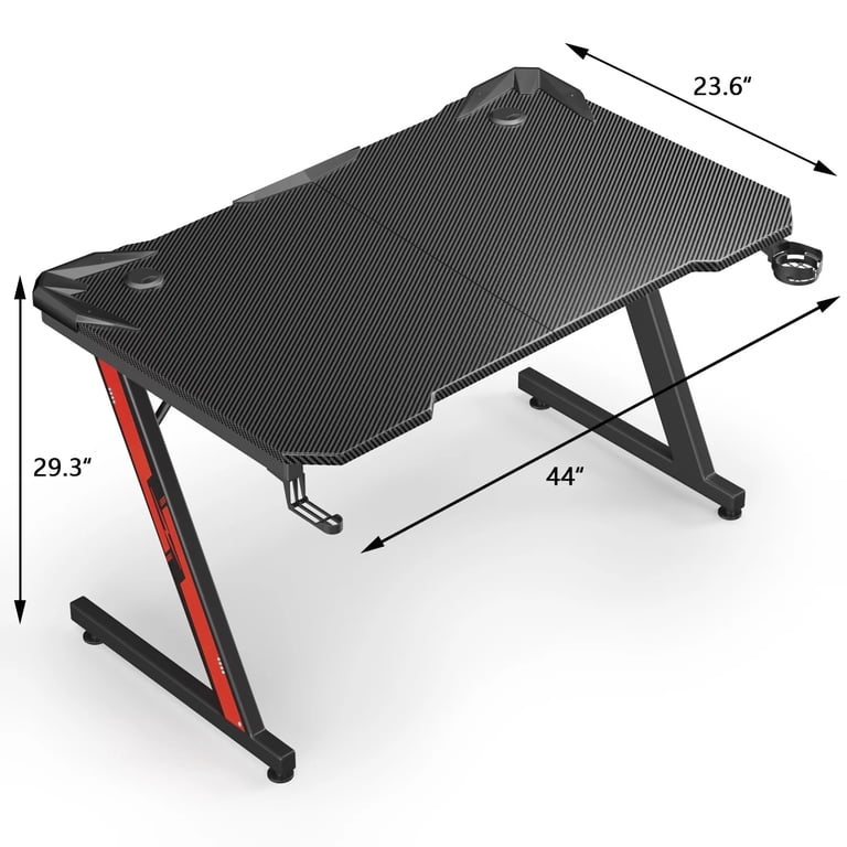 44 Inches Homall Z-Shaped Gamer's Desk for PCs with Carbon Fiber