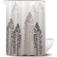 thumbnail image 2 of Grey Trees Shower Curtain Nature Pine Trees, Gray Shower Curtain Sets Grey Farmhouse Country Adventure Rustic Bath Shower Curtain Forest Fabric for Bathroom Waterproof Polyester,72x72 inches, 2 of 6