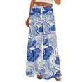 thumbnail image 3 of Xuyuer Women's Relaxed Fit Random Print Wide Leg Pants - Elastic Waist with Drawstring and Pockets, Women's Pants, 3 of 4
