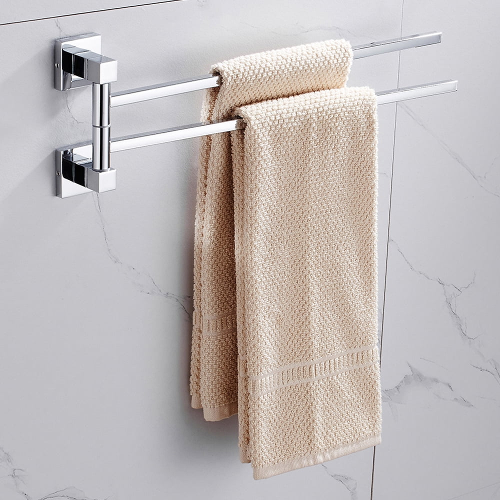 2-Tier Bathroom Towel Rack Holder Wall Mount Rail Hotel Toilet Shower Home 