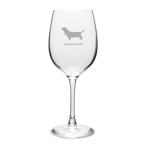 Basset Hound 16 oz Classic White Wine Glass