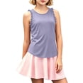 thumbnail image 4 of LILIYA Girl's Summer Workout Tank Tops Kids Ruffle Sleeveless Racerback Crewneck Casual Loose Fit Shirts Running Gym Athletic Cozy Yoga Tee Shirts, 4 of 8