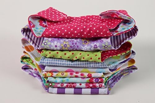 Reversible Baby Doll 9-Pack Cloth Diaper Set, Assorted