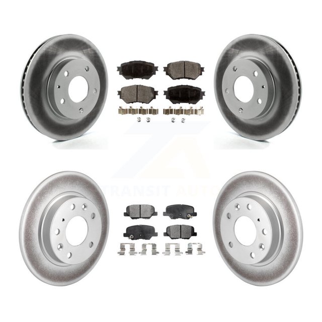 Transit Auto Front Rear Coated Disc Brake Rotors and Semi-Metallic Pads Kit for Car Mazda 3 Sport KGF-101149