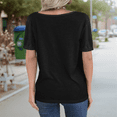 thumbnail image 2 of V Neck Short Sleeve Tops Black S, 2 of 3