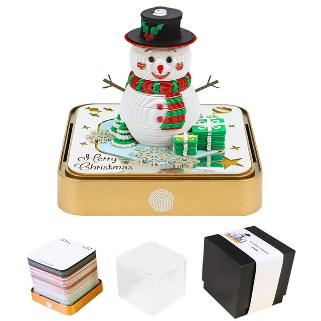 Calendario 3D 2026 Con Luces para Aniversarios Cumpleaños Navidad (muñeco Nieve)