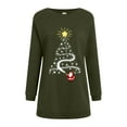 thumbnail image 7 of felwors Womens Oversized Christmas Tunic Pullover Fashion Comfy Crewneck Long Sleeve Festival Tops Dark Green, XL, 7 of 7