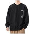 thumbnail image 1 of toraway Sweat-Shirt Robe Hiver Homme Patchwork Bicolore Col Rond Ample Chandail Décontracté avec Poche Poitrine Manches Longues TTTG, 1 of 4
