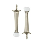 Hyper Tough Screw-in Solid Doorstop, Satin Nickel, 2 Pack, Assembled Product Depth 5.65 Inch