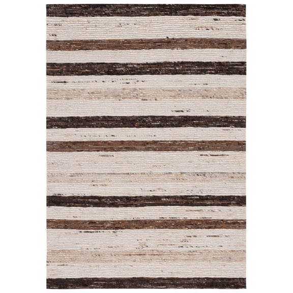 SAFAVIEH Marbella Wardell Striped Area Rug, Brown/Beige, 8' x 10'