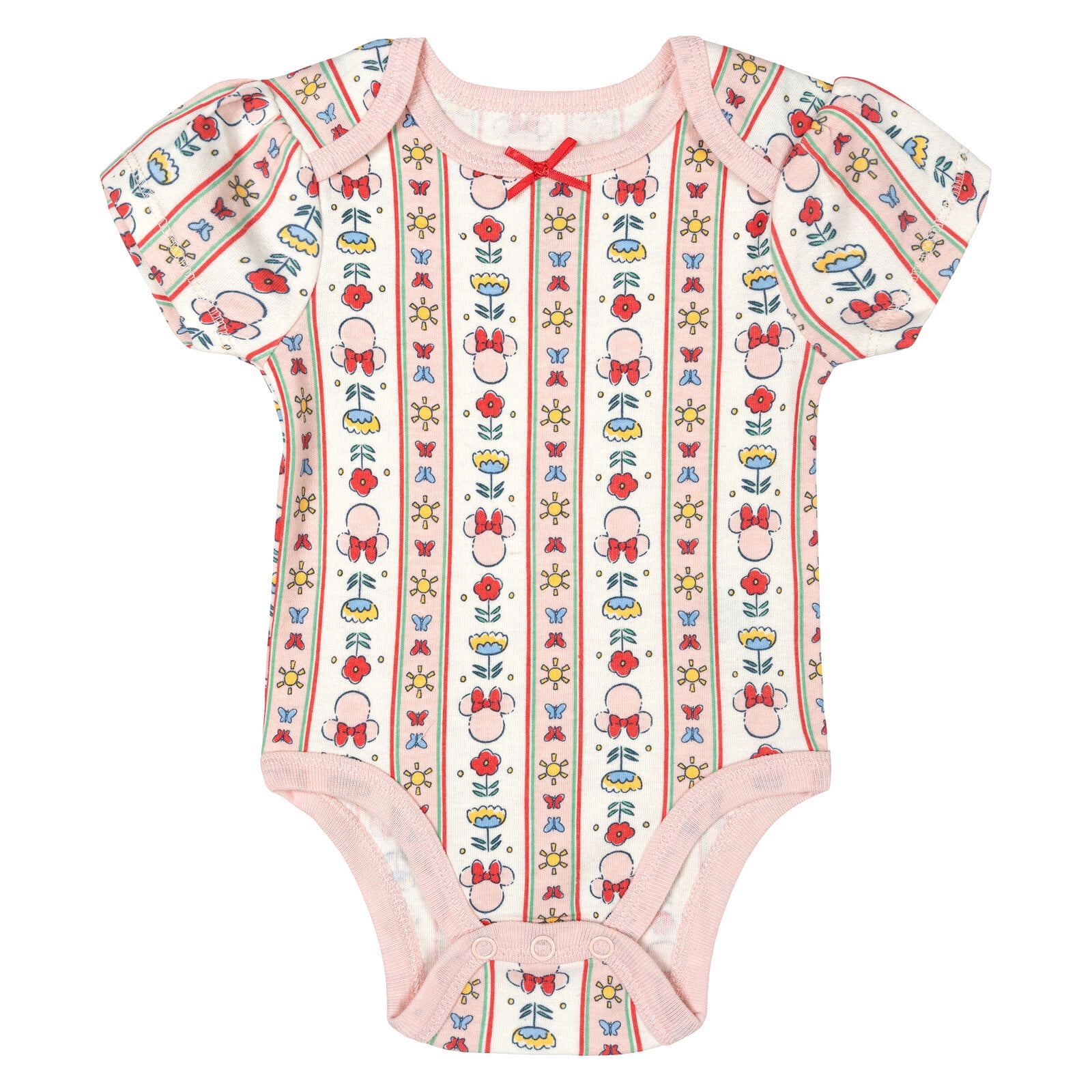 Disney Minnie Mouse 5 Pack Ribbed Bodysuits Gingham Newborn to Infant