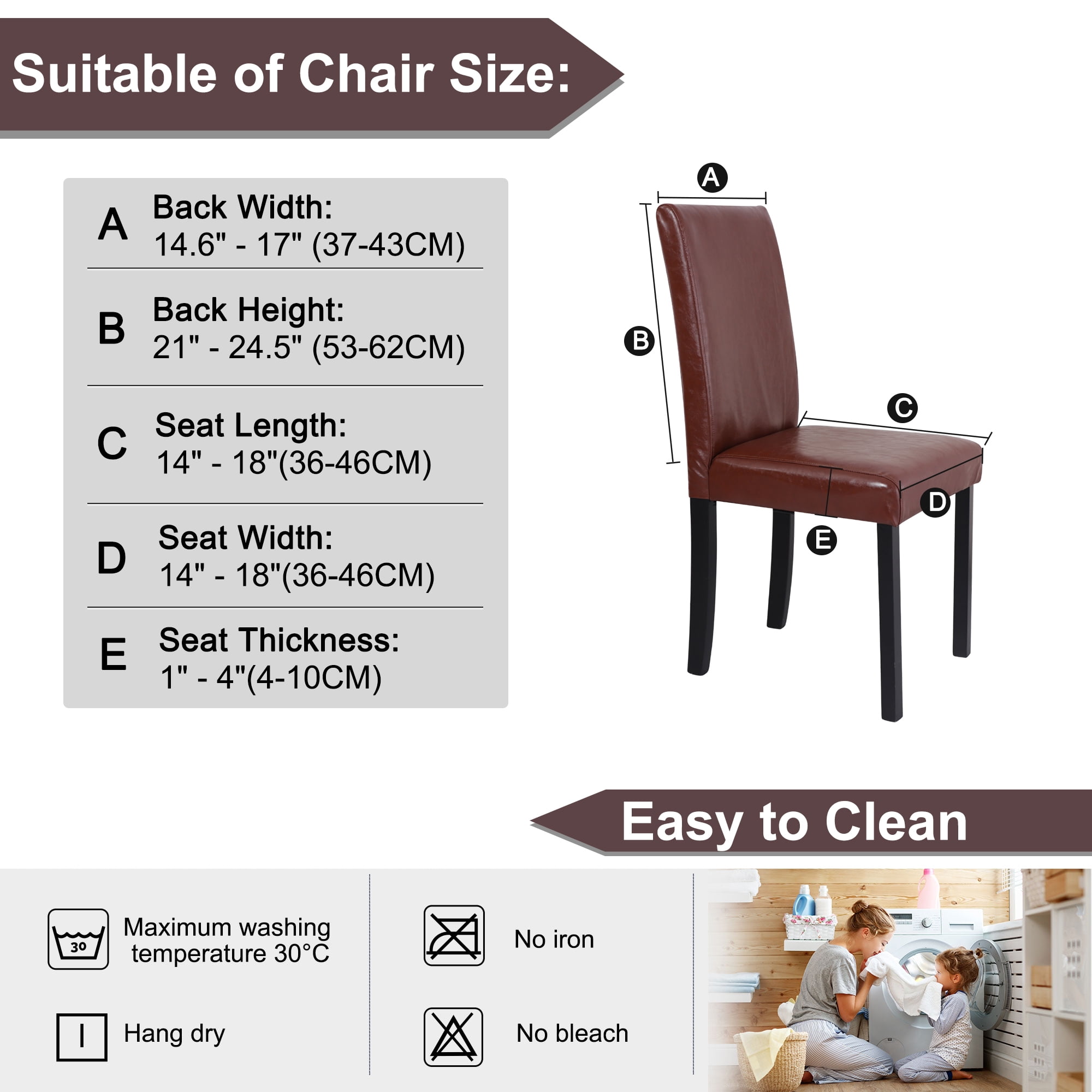 Unique Bargains Jacquard Stretch Removable Dining Room Chair Covers Wine Red 6