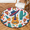 Multicolour 2, variant on CURLYOOT Round Rug 3ft Mexican Floral Area Rug, Washable Circle Mat Non Slip Floor Carpet Mat, Boho Soft Indoor Rugs for Entryway Living Room Dining Room Bedroom
