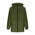 thumbnail image 6 of WMTBSRSW Lightweight Rain Jacket Packable Hooded Rain Jacket Ajustable Wasited Outdoor Hiking Running Jackets with Zip Pockets for Protect Phone Army Green L, 6 of 8