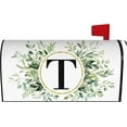 thumbnail image 2 of Spring Eucalyptus Leaves Monogram Letter T Mailbox Cover Magnetic 25.5x21 Inch, Family Last Name Initial Post Letter Box Covers, Spring Summer Seasonal Outdoor Yard Garden Oversized Mailbox Decor, 2 of 6