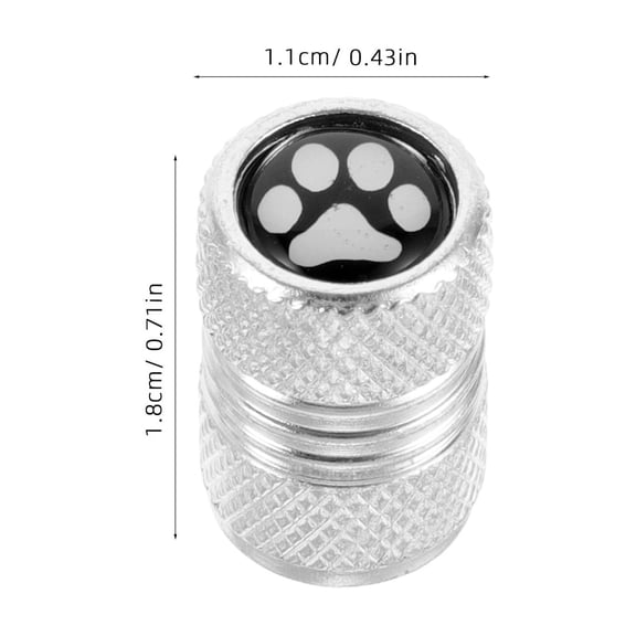 4pcs Universal Stainless Steel Tire Valve Stem Caps Paw Print Pattern Airtight Valve Covers For Cars Motorcycles Trucks And Bicycles