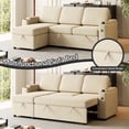 thumbnail image 4 of L-Shaped Sleeper Sofa Converts to Full-Size Bed with Storage Ottoman & USB/C Charging Ports – Space-Saving Sofa Bed for Small Living Rooms, 4 of 9