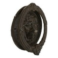 thumbnail image 6 of Heavy Cast Iron Rustic Royal Venetian Lion Head Round Decorative Door Knocker, 6 of 9