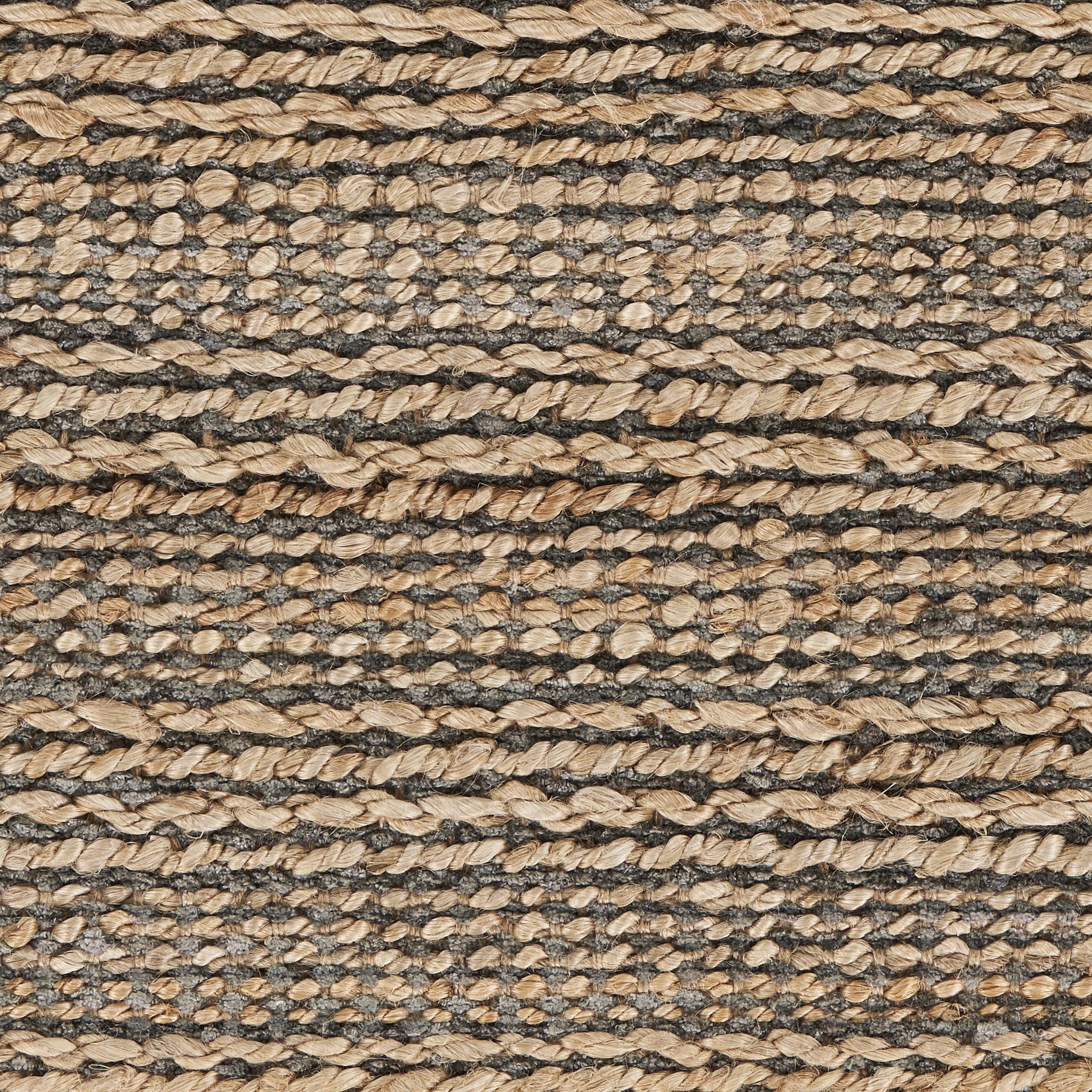 LR Home Natalie Belle Tan/Gray Braided Farmhouse Jute Blend Area Rug, 7'9" x 9'9"