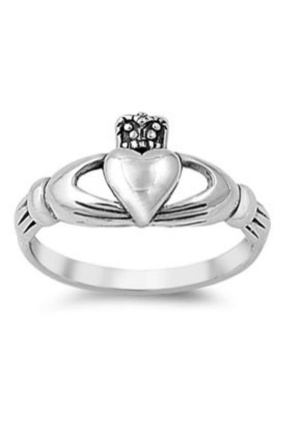 Claddagh Heart Friendship Purity Ring .925 Sterling Silver Band Jewelry Female Male Unisex Size 5