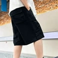 thumbnail image 3 of OGLCCG Boys Cargo Shorts Kids Elastic Waisted Wide Leg Hiking Shorts for Teens Casual Summer Baggy Bermuda Shorts with Pockets 5-16 Years, 3 of 4
