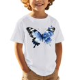 thumbnail image 5 of YunPes Cap Sleeve T-shirts for Girls Colorful Butterfly Print Crewneck Blouse Tee Kids Casual Loose Fit Pullover Summer Tops, 5 of 8