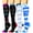 Black White, variant on 4 Pairs Copper Compression Socks for Women & Men Circulation 15-20 mmhg - Better Blood Flow, Swelling, Best Support for Medical, Running, Nursing