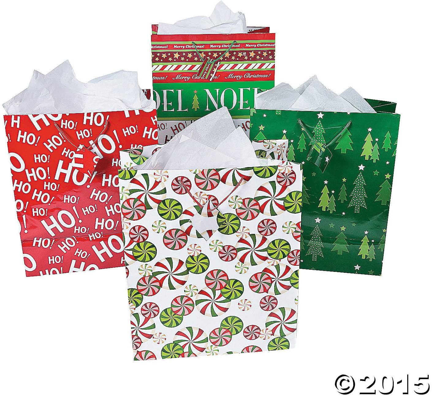  Jumbo Christmas Gift Bag Asst for Christmas Party Supplies Bags
