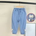 thumbnail image 2 of FAIWAD Toddler Girls Denim Pants Summer Casual Comfort Daily Wear Thin Jeans Girls Bowknot Classic Trousers for Kids, 2 of 4