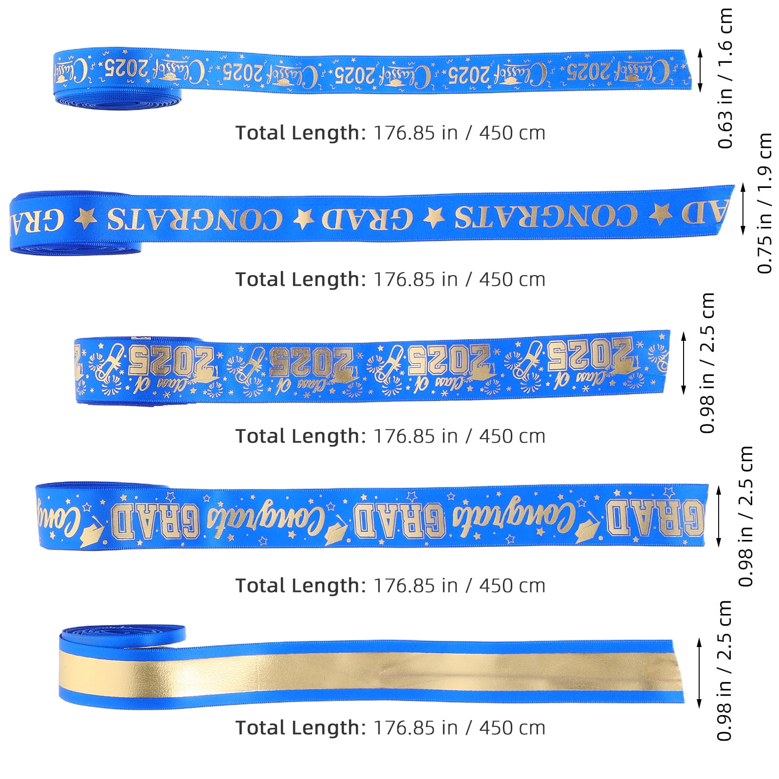 WEUVEB 5 Rolls Floral Wired Ribbon Blue for DIY Crafting for Artists and Crafters