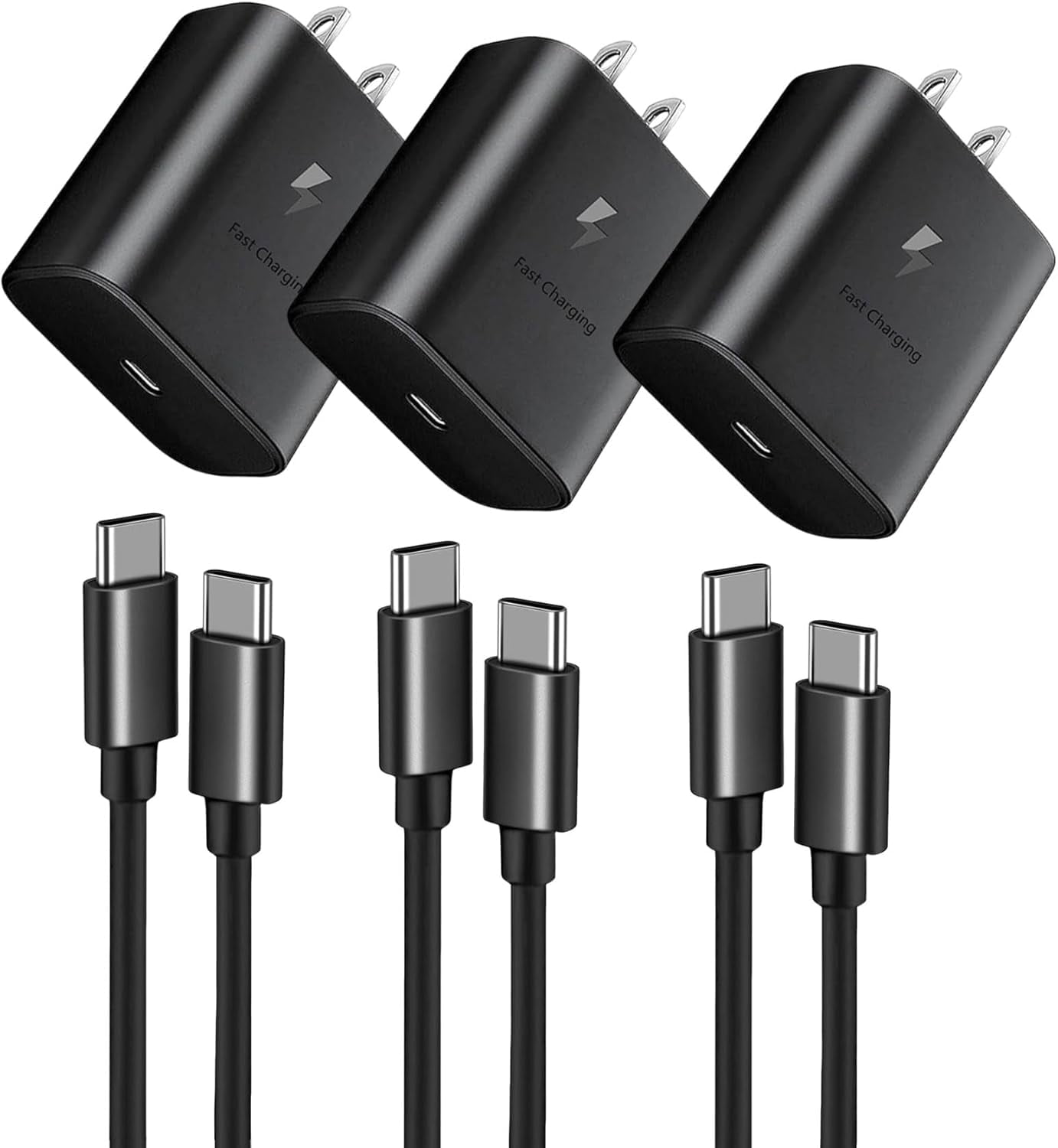 MHSIOAP-45W Fast Charger, USB C Port Adapter, wall-Mounted Cube Charging Block.Type-c Mobile Phone Charger with C to C Cable is Suitable for Samsung S25/S24/S23/S22/S21, Galaxy, and More.