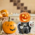 thumbnail image 3 of 1PC Halloween Miniature Pumpkin Figurines Mini Resin Pumpkin Ghost Ornaments Fairy Lighted Halloween Garden Adornments Pumpkin Doll with LED Lights for Outdoor Home Garden Decoration, 3 of 5