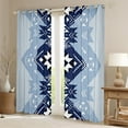 thumbnail image 2 of Manfei Ancient Aztec Theme Curtains Pack of 2 (42x84 Each),Blue Geometric Geometric Curtains Blackout,Boho bohemian Flower Bedroom Curtains,Microfiber Bedroom Decorative, 2 of 6