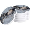 thumbnail image 1 of FMSHPON Marble Texture Grey Ink Set of 4 Car Coaster for Drinks, Absorbent Ceramic Stone Coasters Cup Mat with Cork Base for Home Kitchen Room Coffee Table Bar Decor, 1 of 5