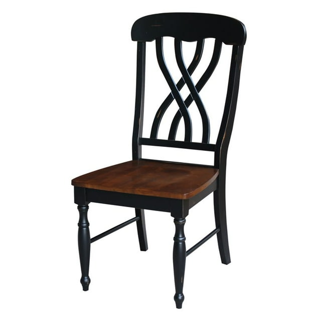 International Concepts Chaise de Salle à Manger en Ébène Vieilli (Lot de 2)