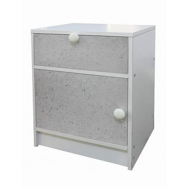 Genérico Buró Moderno Recamara Mesa Noche Minimalista MDF Color Blanco B4