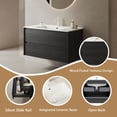 thumbnail image 3 of 30"  Wall-Mounted Floating Bathroom Vanity with Sink 2 Soft-Close Drawers for Storage, Pre-Assembled, Dark Oak Woodgrain Finish, 3 of 7