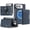 Blue, variant on Sanwo for Apple iPhone Duo Case with Detachable Magnetic Wallet, 5 Card Slots, Fold-Out Kickstand, Textured PU Leather Wallet and TPU Frame, Blue
