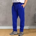thumbnail image 2 of ZHOUCHANKIDS Sweatpants for Men Loose Fit Comfy Sport Trousers Athleisure Workout Casual Pants Solid Color Trousers Design Long Winter Comfortable Wear with Pockets Blue, 2 of 8