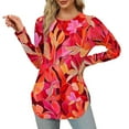 thumbnail image 3 of JTZGDY Western Shirts for Women Ethnic Floral Printed Long Sleeve Crew Neck Pullover Sweatshirts Loose Fit Casual Graphic Tunic Tshirt Tops Hot Pink#02 XL, 3 of 9